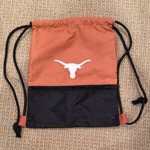 University of Texas Longhorns Athletic Black and Orange Drawstring Bag